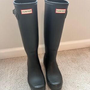 Hunter Black Tall Rain Boots